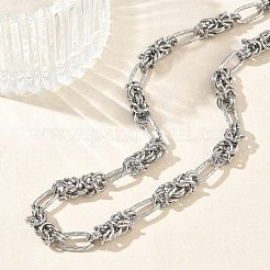 Colliers à maillons byzantins texturés en acier inoxydable 304 de 6 mm pour femmes&nbsp;NJEW-G201-06P