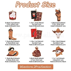 18 stücke 9 arten western cowboy hut stiefel geld tasche schädel legierung emaille anhänger&nbsp;FIND-FS0003-91