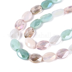 Stränge aus galvanisierter Jade-Imitation und undurchsichtigen sowie transparenten Glasperlen&nbsp;X-EGLA-Q135-8x11MM-01C