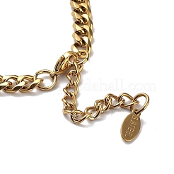 Ionenplattierung (IP) 304 Edelstahl Diamantschliff Cuban Link Kette Halskette&nbsp;NJEW-D045-09G