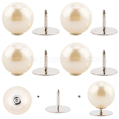 20 pieza de botones de plástico ABS sin costuras con forma de perla&nbsp;BUTT-CY0001-22B