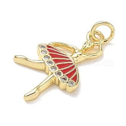 Colgantes de latón con rhinestone de cristal y esmalte rojo.&nbsp;RB-CBA6830-13G