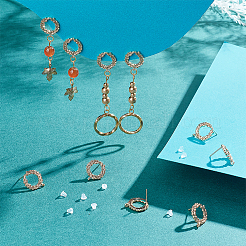 10 pièce de boucle d'oreille à tige en laiton&nbsp;KK-PH0005-03