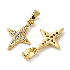 Pendentifs avec zircon cubiques à micro-pavés en laiton&nbsp;KK-P308-61G