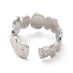 Bague ouverte géométrique en acier inoxydable 304 anti-ternissement pour femme&nbsp;RJEW-F131-12P