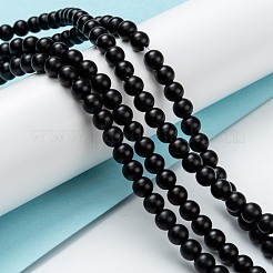 Natürliche schwarze Onyxperlenstränge&nbsp;G-Z024-01C