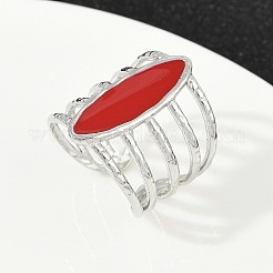 Pferdeauge 304 Edelstahl Emaille Manschettenringe für Frauen&nbsp;RJEW-G355-04P-02