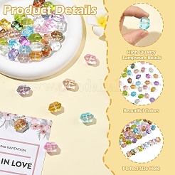 40pcs 8 colores cuentas de murano hecho a mano transparente&nbsp;LAMP-YW0004-37