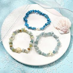 3 Set mit Stretch-Armbändern aus Edelsteinperlen.&nbsp;BJEW-JB11175