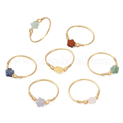 Natürliche Edelsteinperlen Fingerringe&nbsp;RJEW-JR01041