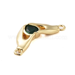 Porte micro ouvrent pendentifs zircone cubique en laiton de placage&nbsp;KK-B097-05G-01
