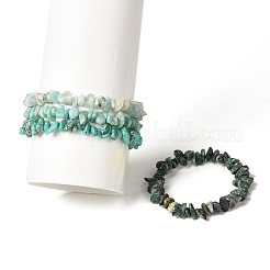Juego de 4 pulsera elástica con cuentas de piedras preciosas&nbsp;BJEW-JB11178