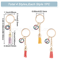 4 stücke 4 arten legierung bunte strass schlüsselbund&nbsp;KEYC-WR0001-25