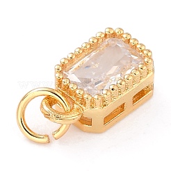 Encantos de circonita cúbica con incrustaciones de latón chapado en oro real de 18k&nbsp;ZIRC-L100-075G-03