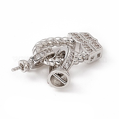 Messing Micro Pave klare Zirkonia Falte über Verschlüsse&nbsp;KK-K271-09P
