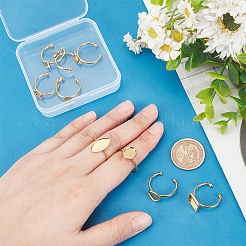 9 Stück 9 Stile 304 Edelstahl offene Manschette Ring Zubehörse&nbsp;STAS-AR0002-20