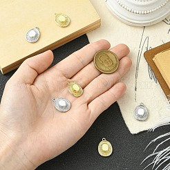 6 pièces 2 couleurs laiton micro pavé pendentifs zircone cubique&nbsp;KK-CJ0003-14