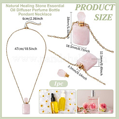 1 collier de flacon de parfum en quartz rose naturel&nbsp;NJEW-PH0001-37B-03