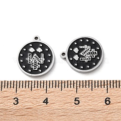 Anhänger aus schwarzem Emaille aus 304 Edelstahl&nbsp;STAS-M102-17P-05