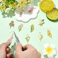 45 Stück 9 Arten Legierung Emaille Anhänger&nbsp;ENAM-CJ0007-24