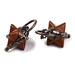 Natürlicher roter Jaspis Merkaba Stern Anhänger&nbsp;G-C144-02R-02