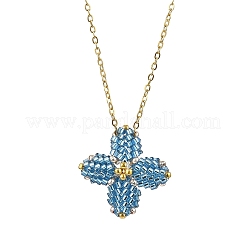Collana con ciondolo a forma di seme di vetro a forma di stella&nbsp;NJEW-MZ00082-02