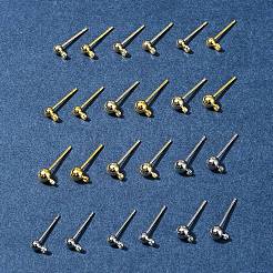 24 Stück Ohrstecker-Einstellungen aus Messing in 6 Stilen&nbsp;KK-FS0001-41