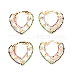 Boucles d'oreilles créoles étoile de mer zircone cubique&nbsp;EJEW-M216-08A