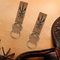 Ciondolo rettangolare in pelle sintetica con cintura medievale. Con anello in lega.&nbsp;AJEW-CL0004-79