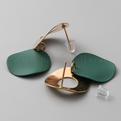 Flache runde Ohrstecker aus Legierung für Damen&nbsp;EJEW-WH0004-26A
