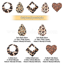 10 Stück 5 Stile Leopardenmuster undurchsichtige Acrylanhänger&nbsp;SACR-FS0001-33