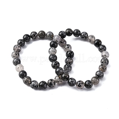 Stretch-Armbänder aus natürlichem Turmalin mit runden Perlen für Männer und Frauen&nbsp;BJEW-G743-01B
