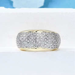 Bagues de manchette en laiton avec micro pavé de zircone cubique transparente pour femmes&nbsp;RJEW-G347-12GP