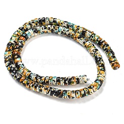 Perles synthétiques turquoises peintes à la cuisson&nbsp;G-H060-02B-11