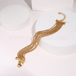 Bracelets à plusieurs rangs de billes en acier inoxydable 304 pour femmes&nbsp;FS-WGF1B10-01