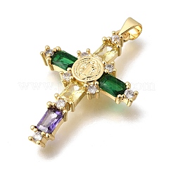 Ciondoli religione zirconi cubici in ottone micro pavè&nbsp;KK-Z155-10G