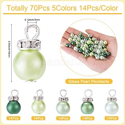 Pendenti con perle di vetro 70 pz 5 colori&nbsp;PALLOY-TAC0320