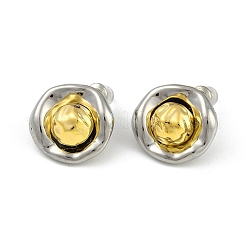 Orecchini a bottone in ottone tondi piatti irregolari&nbsp;EJEW-Q391-17G