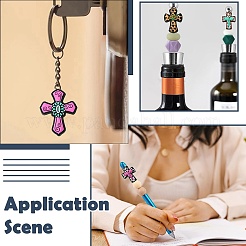 20 pièces 10 styles croix avec perles focales en silicone fleur&nbsp;SIL-CJ0002-38