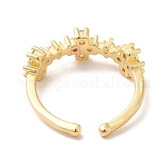 Offener Manschettenring mit klarer Zirkonia-Blume&nbsp;KK-H434-14G