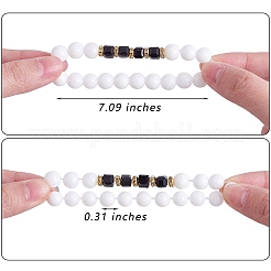 4pcs 4 Stil natürliche malaysia Jade Stretch-Armbänder mit Glasperlen&nbsp;BJEW-SW00105-05