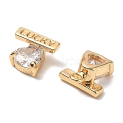 Ciondolo in ottone micro pavé di zirconi cubici trasparenti&nbsp;KK-A259-35G