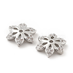 Tappi di perline in zirconia cubica trasparente micro pavé in ottone&nbsp;KK-G425-04P