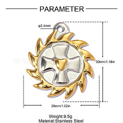 Zweifarbige Anhänger aus Edelstahl 304&nbsp;STAS-OY014-43GP