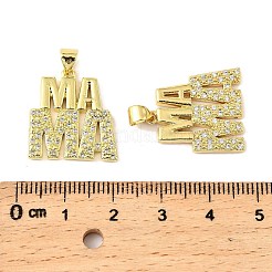 Muttertagsanhänger aus Messing mit Mikropflaster und Zirkonia&nbsp;KK-M324-02I-G