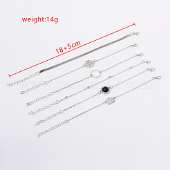 6 Stück 6 Stile Legierung Link & Kette Armband Set&nbsp;FS-WG1CF16-01