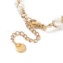 Perlenarmband aus Glas und Muschel&nbsp;BJEW-TA00180-01