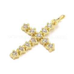 Ciondoli in ottone con placcatura a cremagliera con micro pavé di zirconi chiari&nbsp;KK-Q814-09G