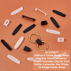 200 pièce de 2 couleurs de clip de sangle de badge connecteur de porte-clés clip de porte-clés en plastique pour porte-carte&nbsp;FIND-OC0002-90