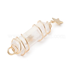 3 pieza de 3 estilos de colgantes envueltos en alambre de cobre puntiagudo de cristal de cuarzo natural galvanizado&nbsp;PALLOY-JF03766-06